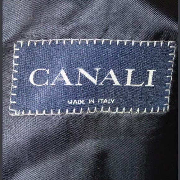 CANALI NAVY BLUE WOOL PINSTRIPED BLAZER SIZE IT54 - Picture 4 of 8